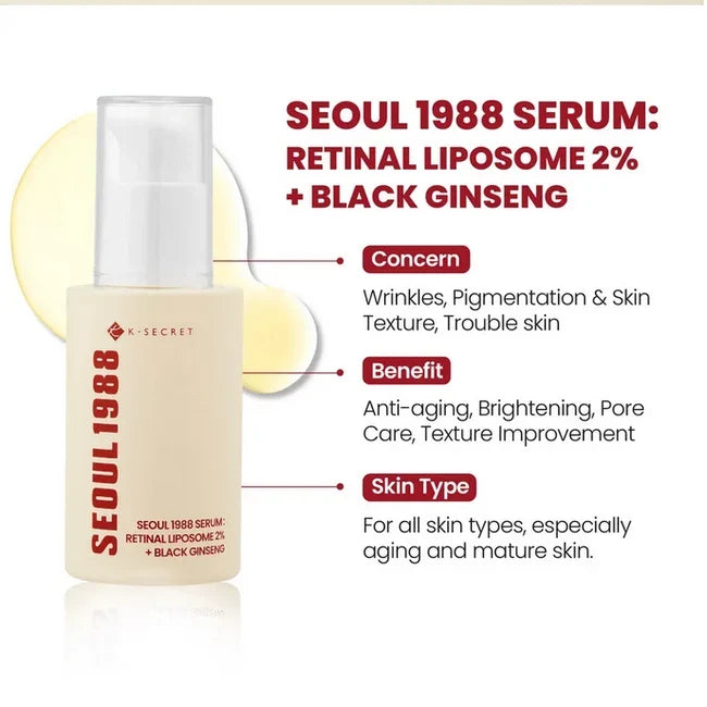 K-SECRET Seoul 1988 Retinal Liposome 2% + Black Ginseng Serum 30ml