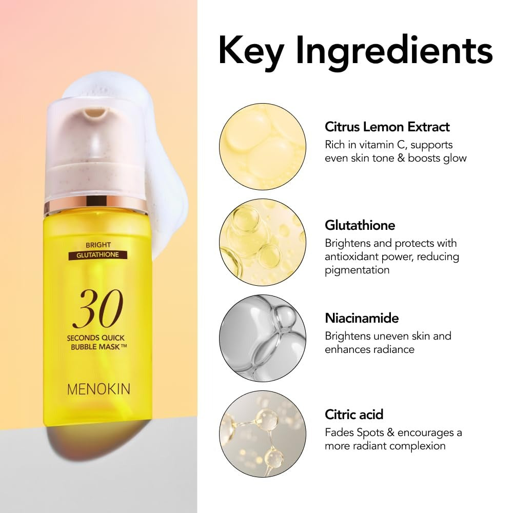 MENOKIN 30 Seconds Quick Bubble Mask 5 Types – Multi-Action Oxygen Foaming Mask