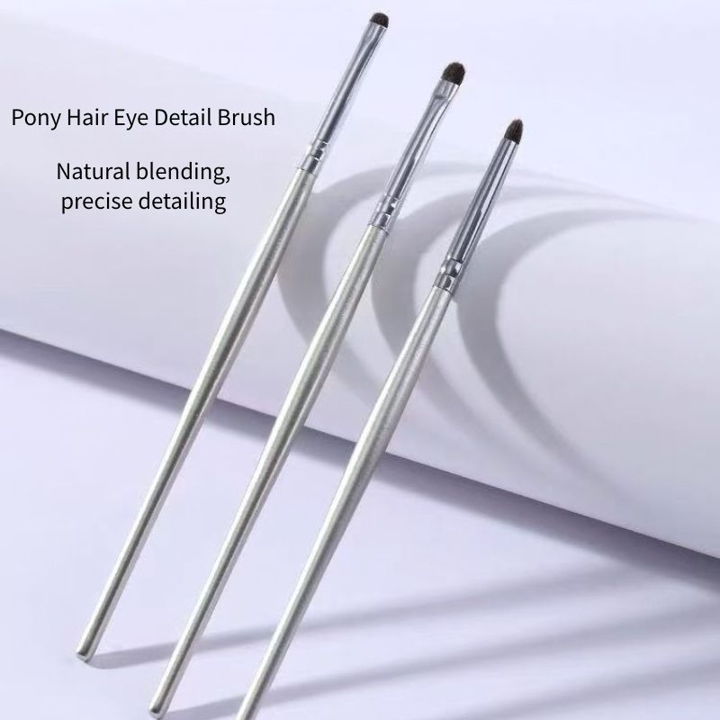 Silver Wooden Handle 3pcs Horse Hair Eyeshadow Brush Set Australia