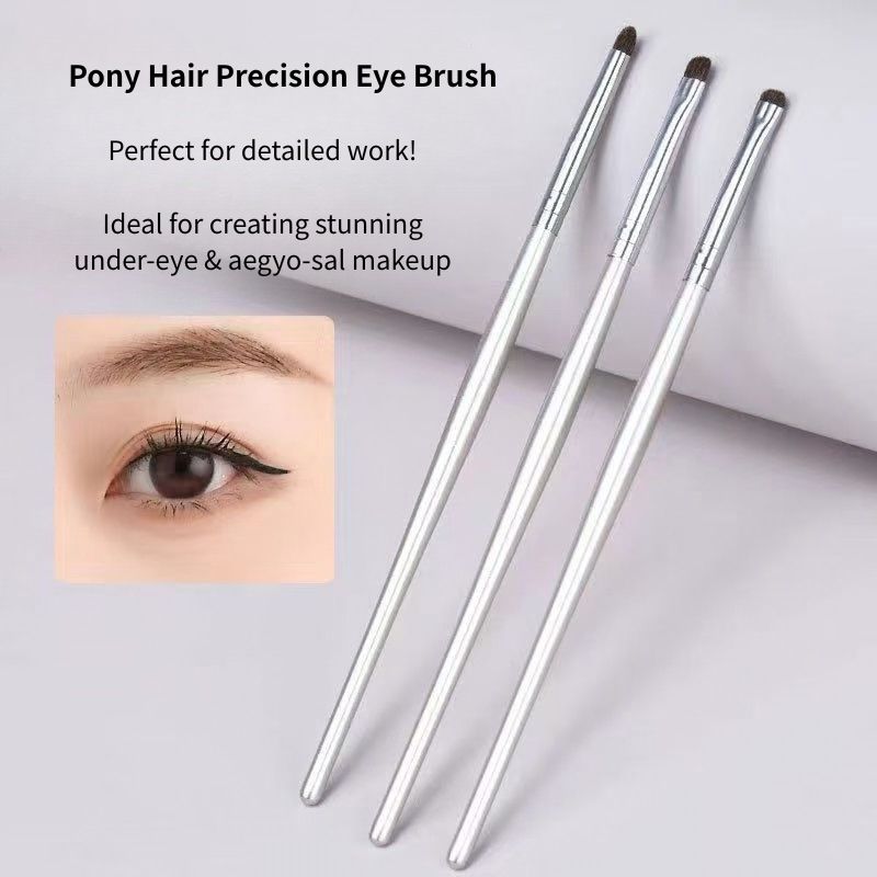 Silver Wooden Handle 3pcs Horse Hair Eyeshadow Brush Set Australia