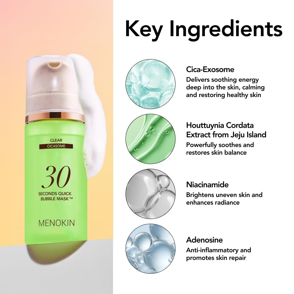 MENOKIN 30 Seconds Quick Bubble Mask 5 Types – Multi-Action Oxygen Foaming Mask