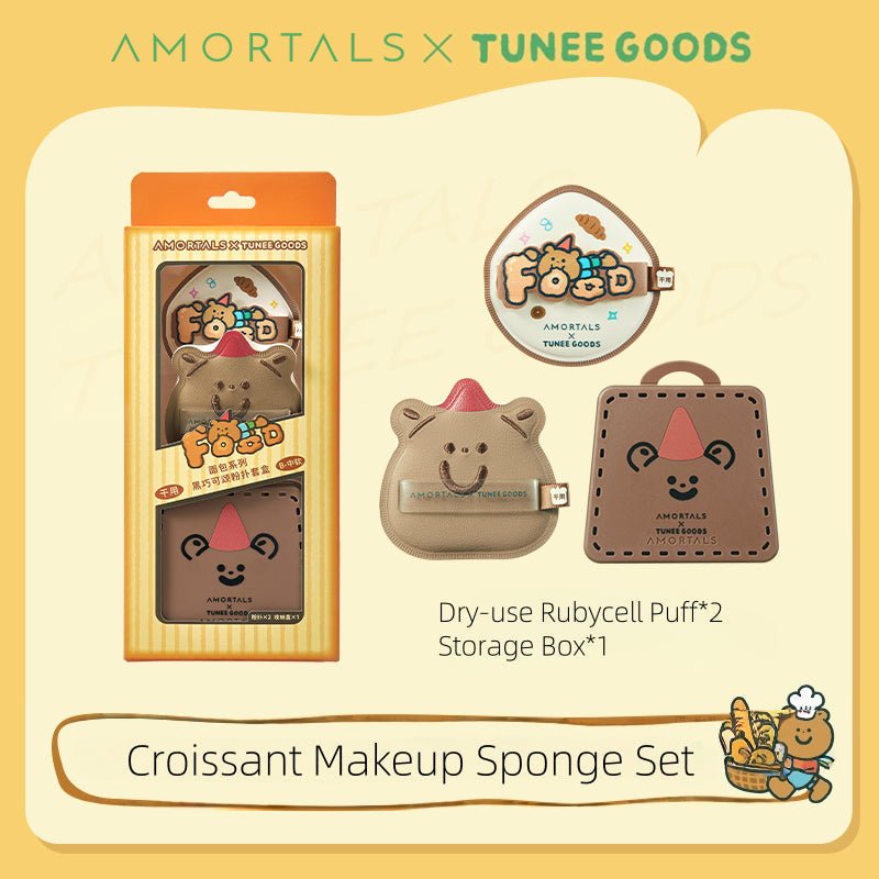 AMORTALS x TUNEE GOODS Croissant Makeup Sponge Set - RV Cosmetics