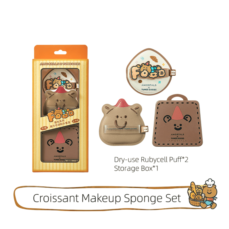AMORTALS x TUNEE GOODS Croissant Makeup Sponge Set - RV Cosmetics