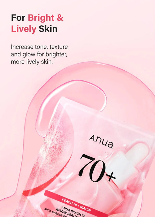 Anua Brightening & Glass Skin Mask Set: 4pc Peach 70 Niacinamide Serum + 1pc Heartleaf Cream Night Solution Mask - RV Cosmetics