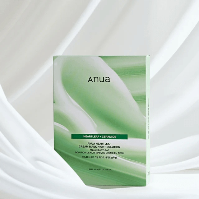 Anua Brightening & Glass Skin Mask Set: 4pc Peach 70 Niacinamide Serum + 1pc Heartleaf Cream Night Solution Mask - RV Cosmetics