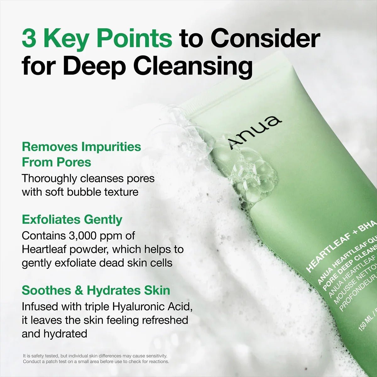 Anua Heartleaf Quercetinol Pore Deep Cleansing Foam 150ml - RV Cosmetics