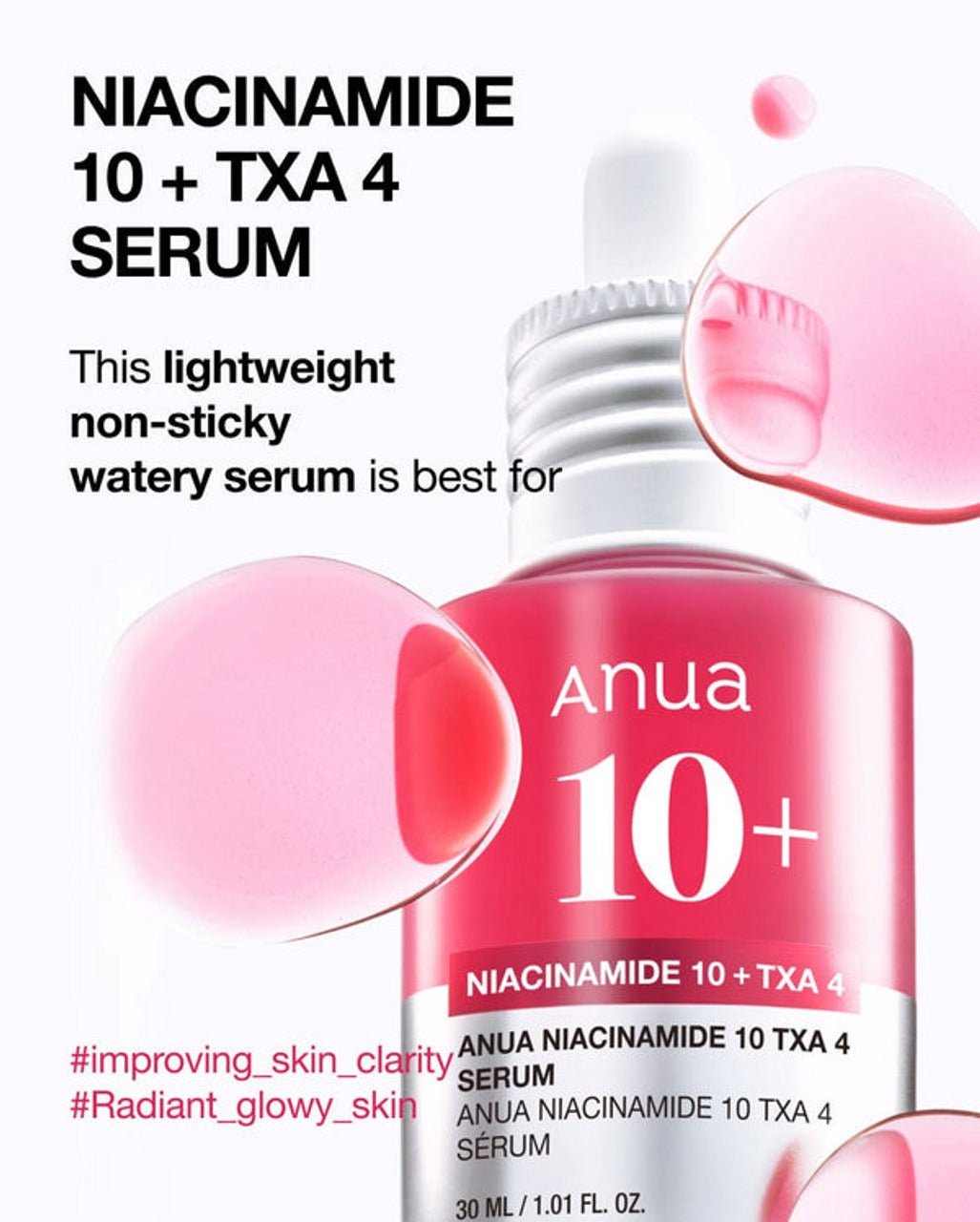 Anua Niacinamide 10% + TXA 4% Dark Spot Correcting Serum Set 30ml - RV Cosmetics