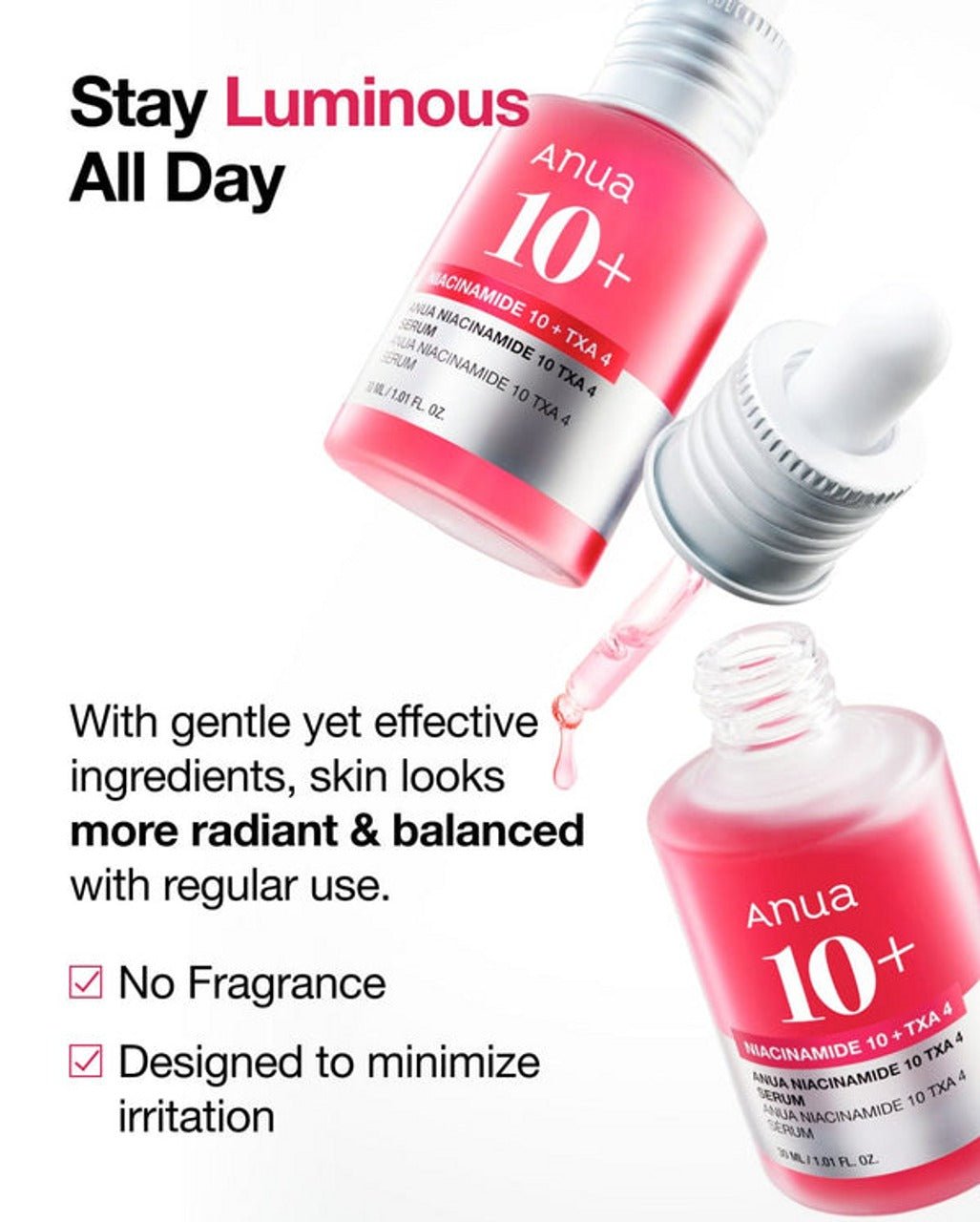 Anua Niacinamide 10% + TXA 4% Dark Spot Correcting Serum Set 30ml - RV Cosmetics