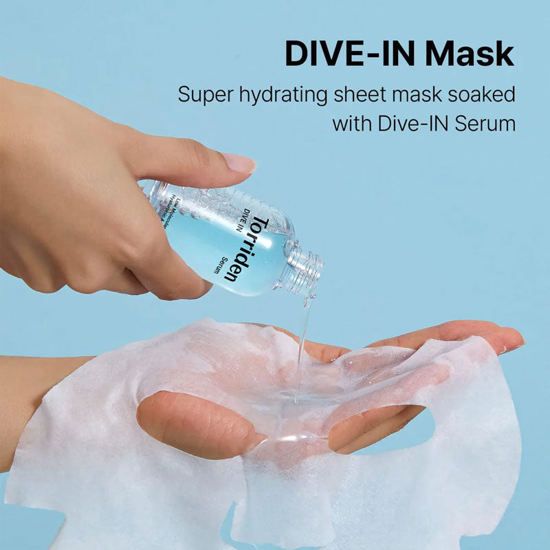 Torriden Mask Sheet Set: 4pc Balanceful Cica Soothing + 1pc Dive-In Low Molecular Hyaluronic Acid Hydrating Mask