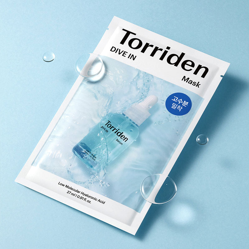 Torriden Mask Sheet Set: 4pc Balanceful Cica Soothing + 1pc Dive-In Low Molecular Hyaluronic Acid Hydrating Mask