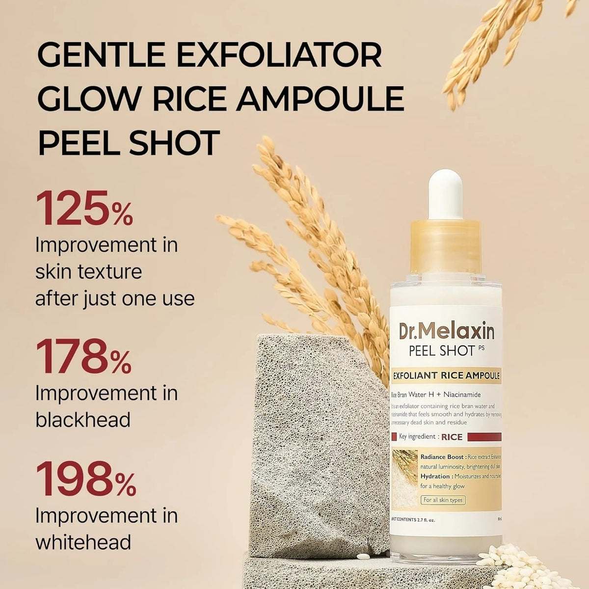 Dr. Melaxin Peel Shot Exfoliating White Rice Ampoule 80ml - RV Cosmetics