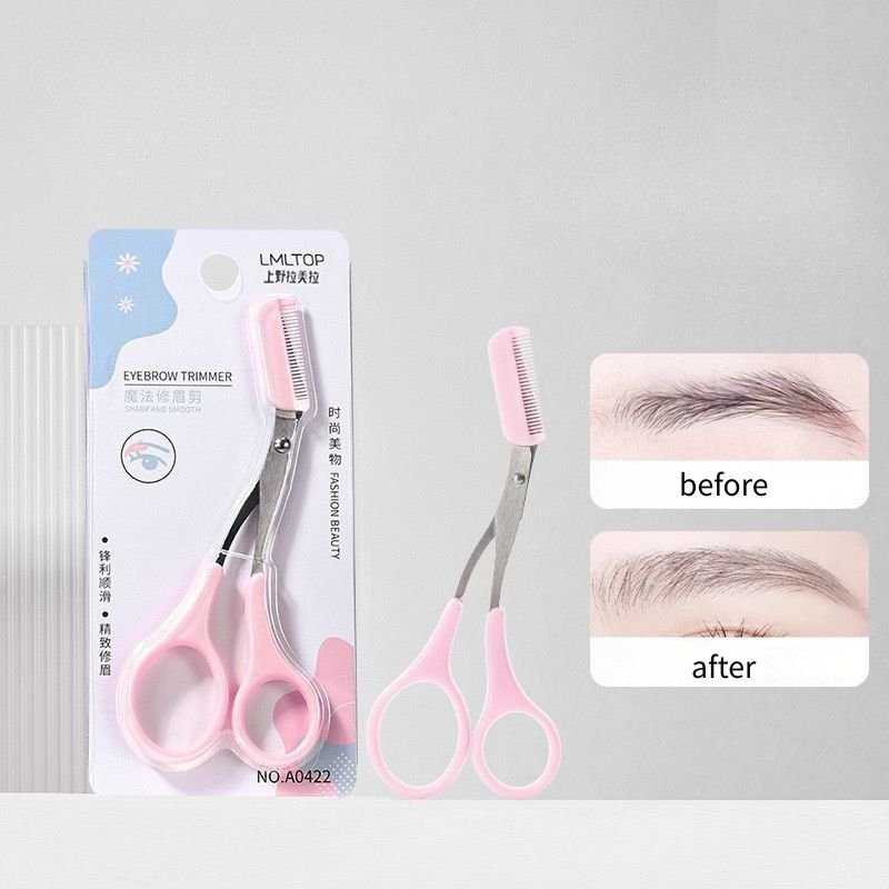Eyebrow Trimmer Scissors with Comb – Professional Grooming Tool - RV Cosmetics