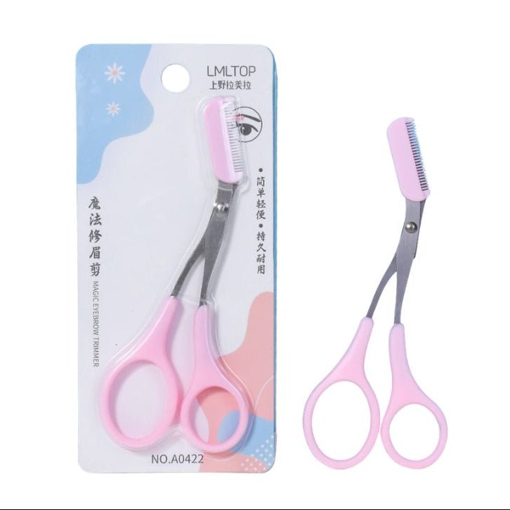 Eyebrow Trimmer Scissors with Comb – Professional Grooming Tool - RV Cosmetics