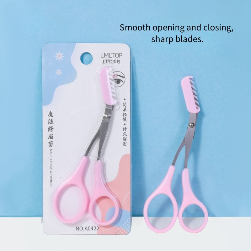 Eyebrow Trimmer Scissors with Comb – Professional Grooming Tool - RV Cosmetics