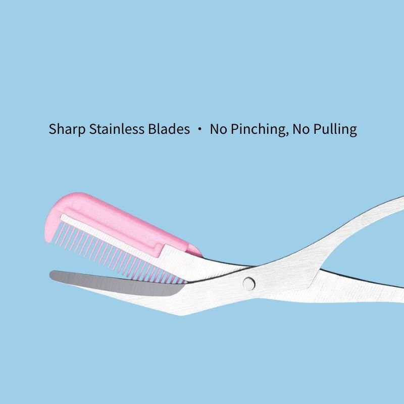 Eyebrow Trimmer Scissors with Comb – Professional Grooming Tool - RV Cosmetics