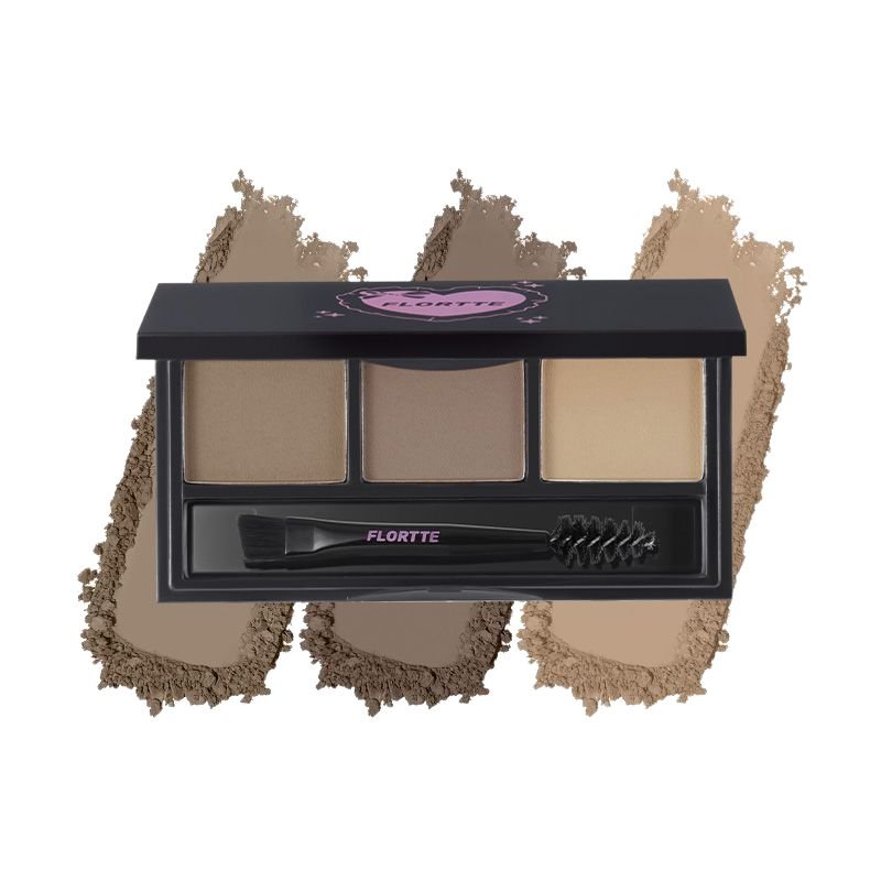 FLORTTE No Worries Three-Colour Eyebrow Powder - RV Cosmetics
