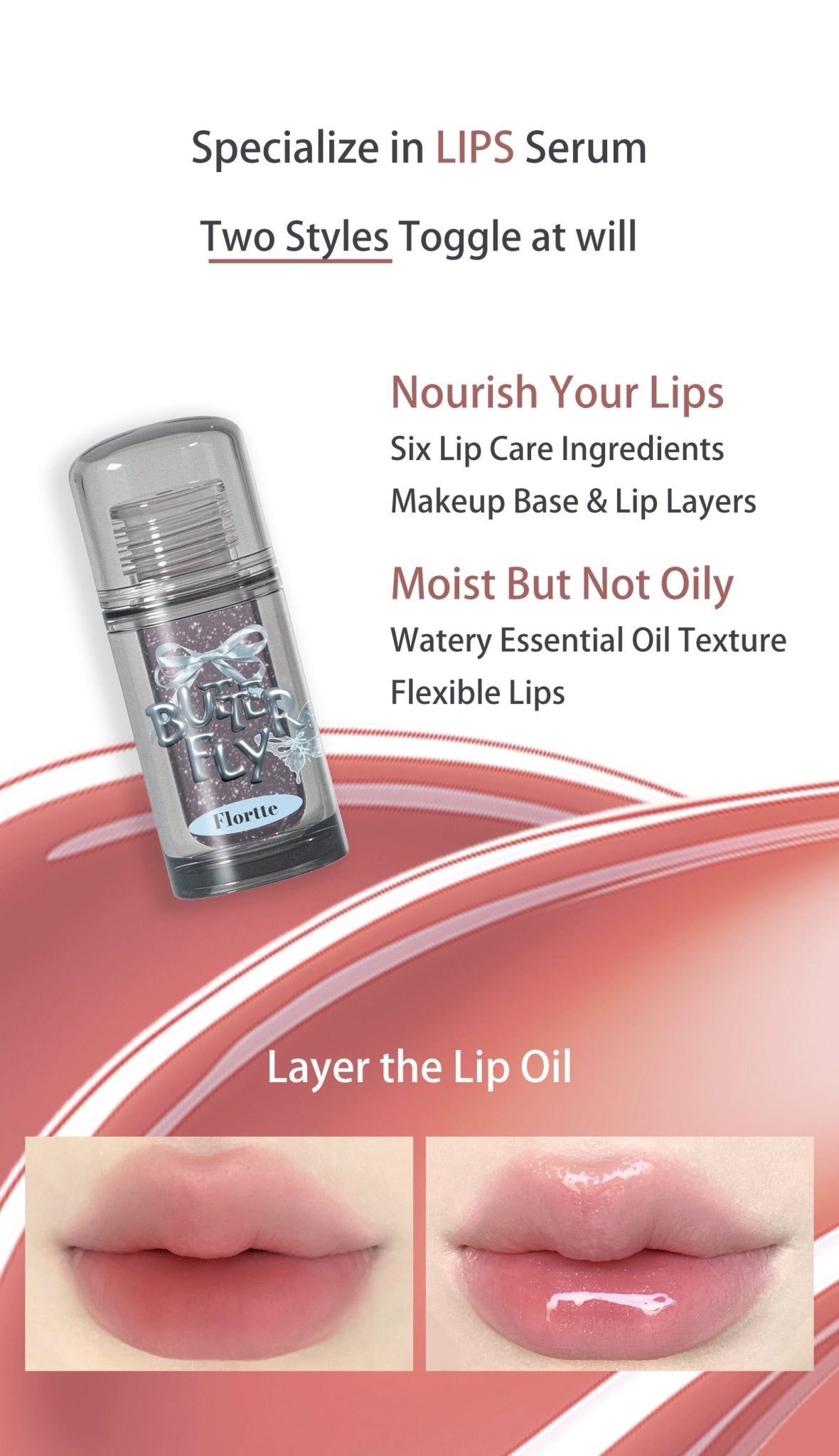 FLORTTE Twin Butterfly Series Lip Serum - RV Cosmetics