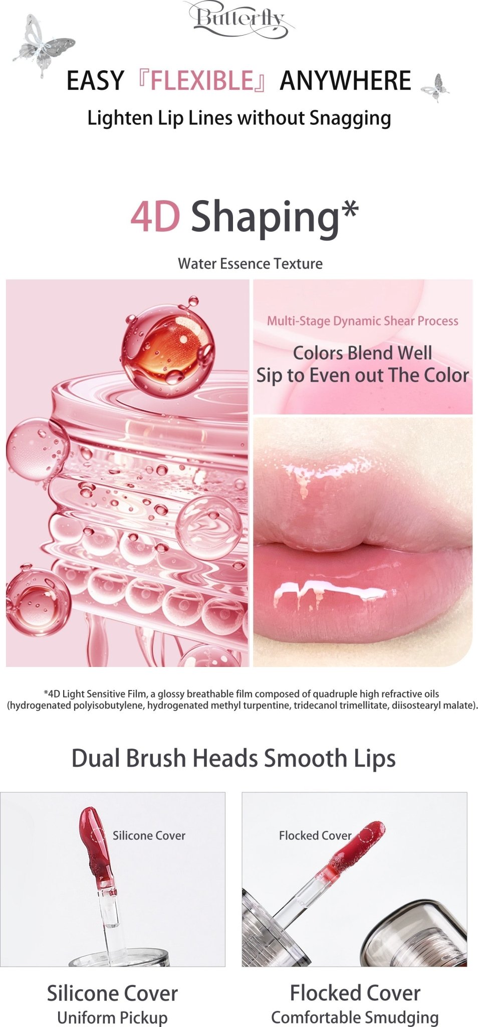 FLORTTE Twin Butterfly Series Lip Serum - RV Cosmetics