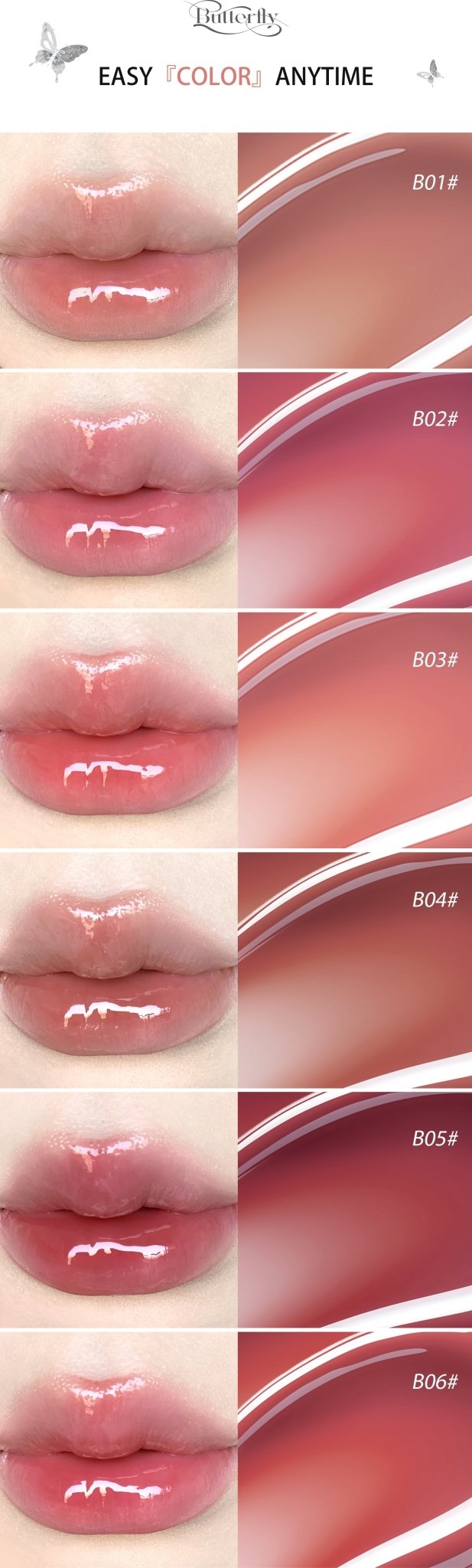 FLORTTE Twin Butterfly Series Lip Serum - RV Cosmetics