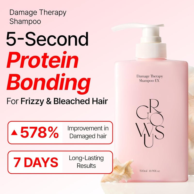 Growus Damage Therapy Shampoo EX 500ml – Korean Repair Care Shampoo for Dry &amp; Damaged Hair - RV Cosmetics