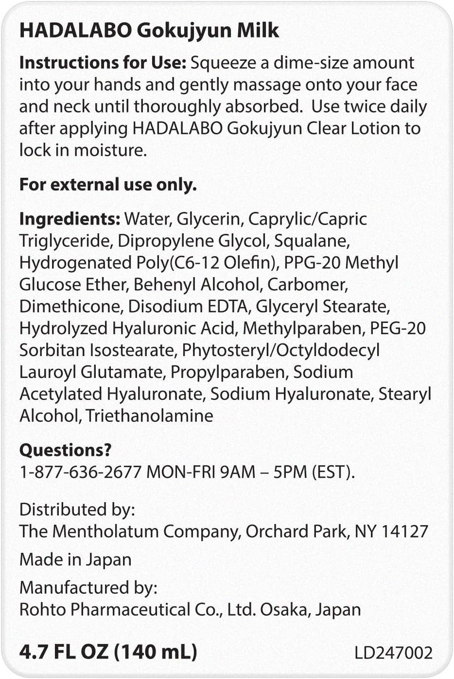 Hada Labo Rohto Goku-jun Hyaluronic Milky Lotion (140ml) - RV Cosmetics
