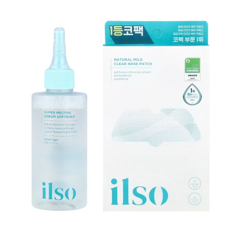 ILSO Natural Mild Clear Nose Patch Set + 40 Skin Wrap Cotton Pads (Sebum Softener & Pore Care Kit） - RV Cosmetics