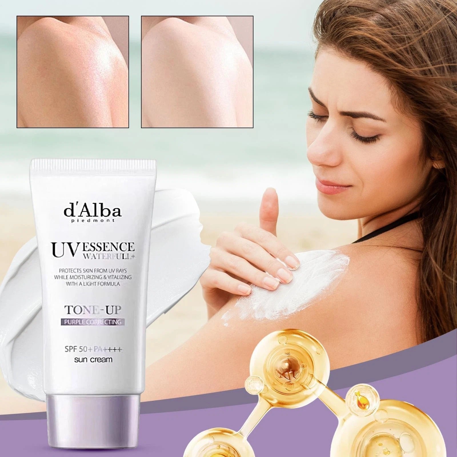 d’Alba Waterfull UV Essence Tone Up Sun Cream Purple SPF50+ PA++++ 50ml
