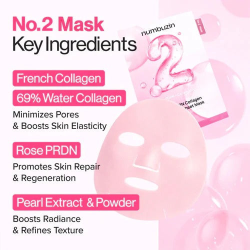 numbuzin Sheet Mask Mask Multipack (5 Sheets) - No.1 to No.5 Best Collection | Hydrating, Pores, Calming, Brightening & Anti-Aging Skin Care Set