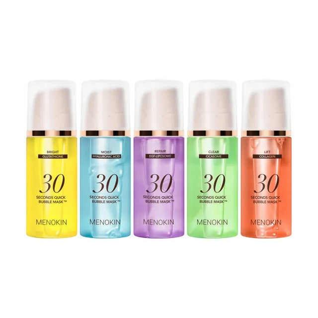 MENOKIN 30 Seconds Quick Bubble Mask 5 Types – Multi-Action Oxygen Foaming Mask