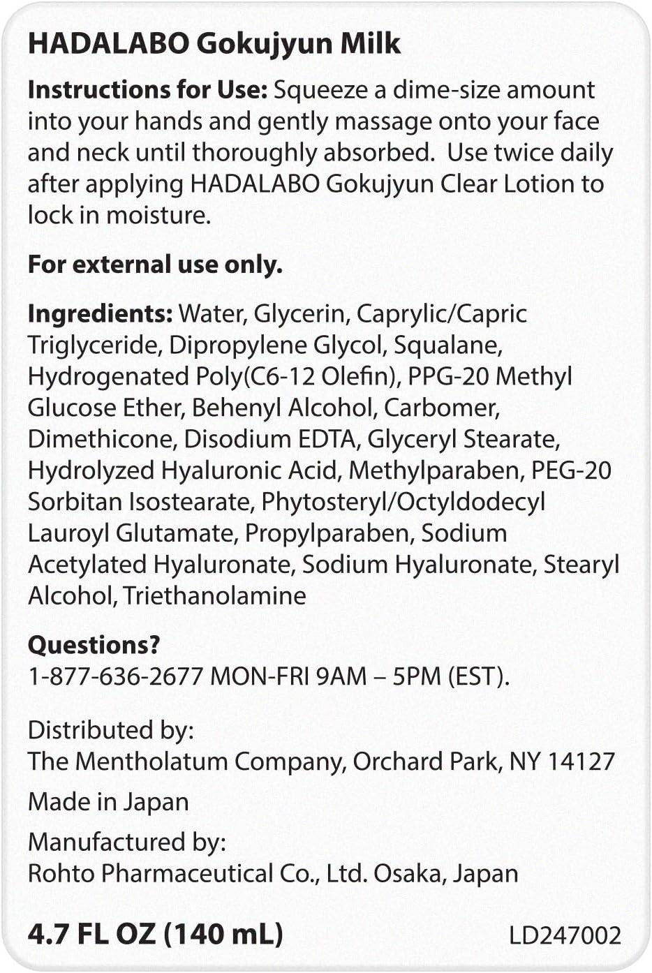 Hada Labo Rohto Goku-jun Hyaluronic Milky Lotion (140ml)