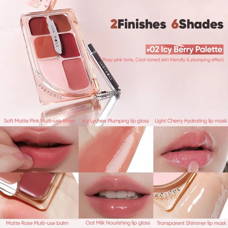 JUDYDOLL 6-Color Multi-Use Lip Palette - RV Cosmetics