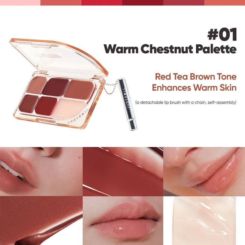 JUDYDOLL 6-Color Multi-Use Lip Palette - RV Cosmetics