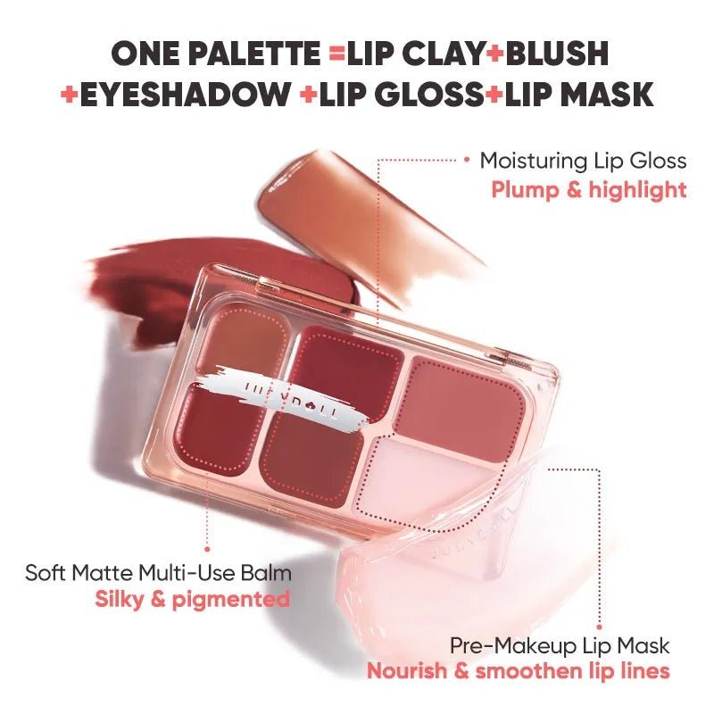 JUDYDOLL 6-Color Multi-Use Lip Palette - RV Cosmetics