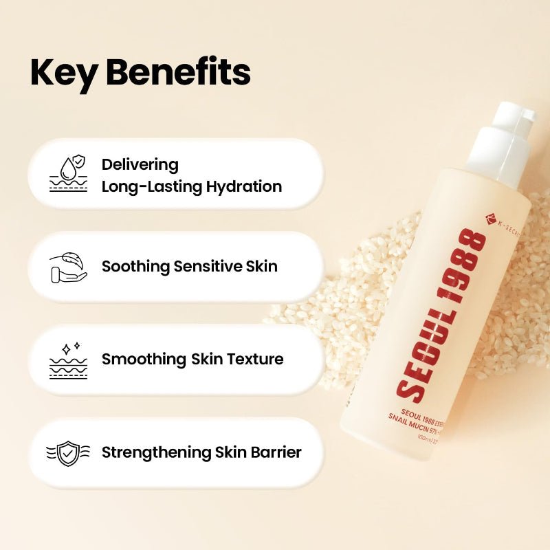 K-SECRET Seoul 1988 Snail Mucin 97% + Rice Essence 100ml - RV Cosmetics