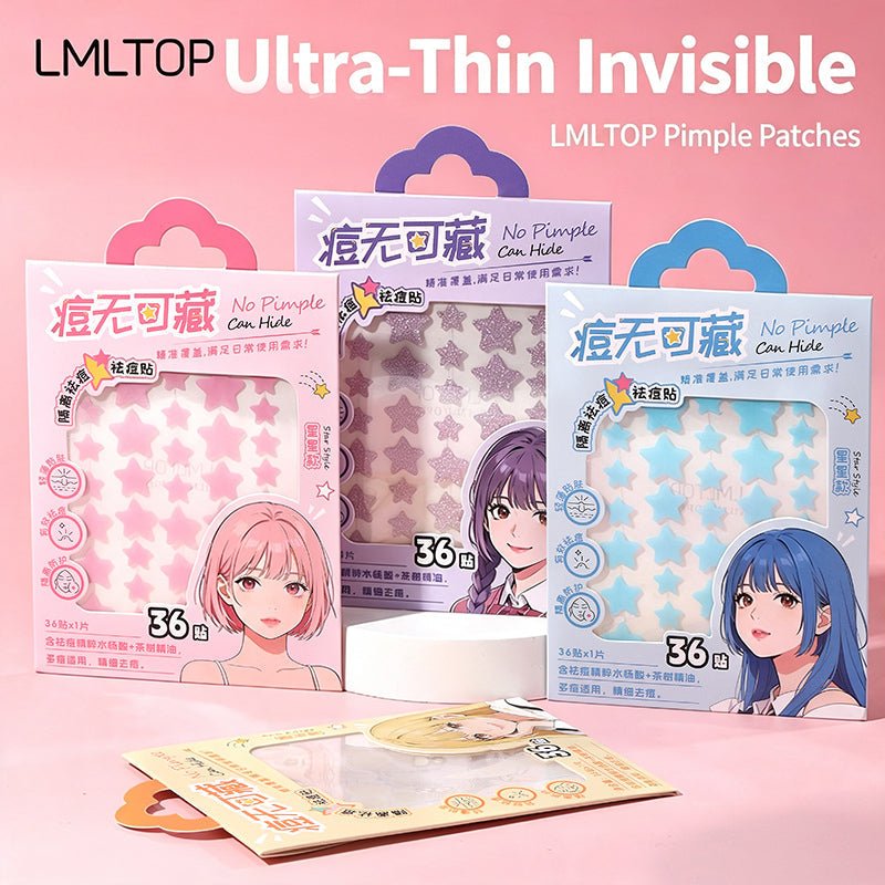 LMLTOP Star Acne Patches (36pcs) – Invisible Lightweight Breathable Spot Covers for Daily Blemish Care - RV Cosmetics