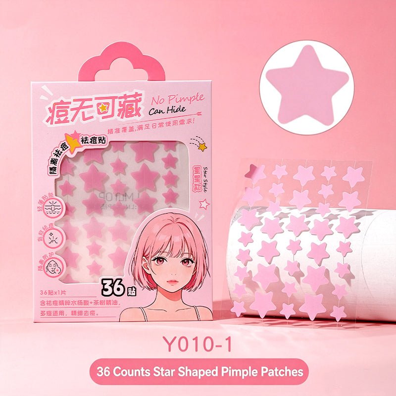 LMLTOP Star Acne Patches (36pcs) – Invisible Lightweight Breathable Spot Covers for Daily Blemish Care - RV Cosmetics