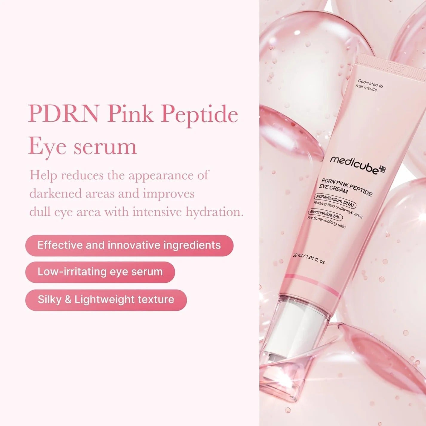 Medicube Pink Eye Cream with PDRN & Peptides (30ml) - RV Cosmetics