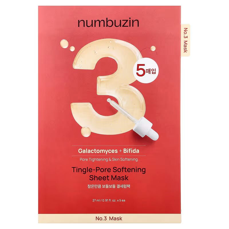 numbuzin Sheet Mask Mask Multipack (5 Sheets) - No.1 to No.5 Best Collection | Hydrating, Pores, Calming, Brightening & Anti-Aging Skin Care Set - RV Cosmetics