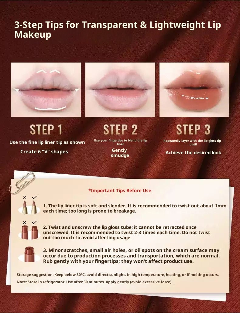 Out of Office 2-in-1 Lip Balm & Lip Liner Duo creamy lipstick - RV Cosmetics