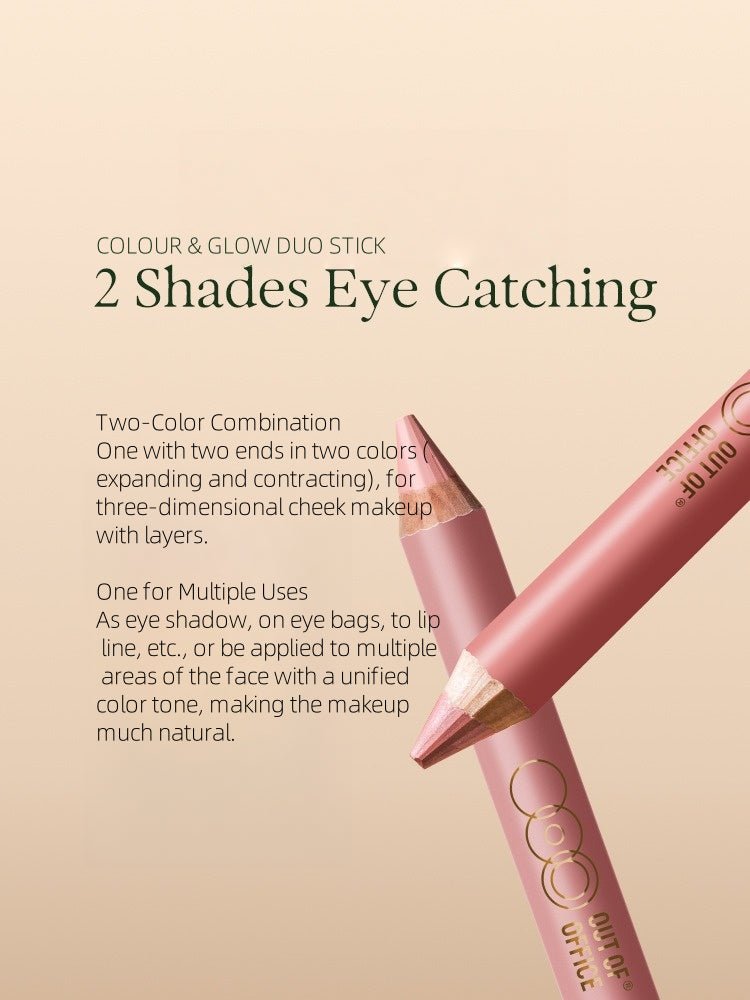 OUT OF OFFICE blush Lumeglow Duo Pencil (+sharpener） - RV Cosmetics