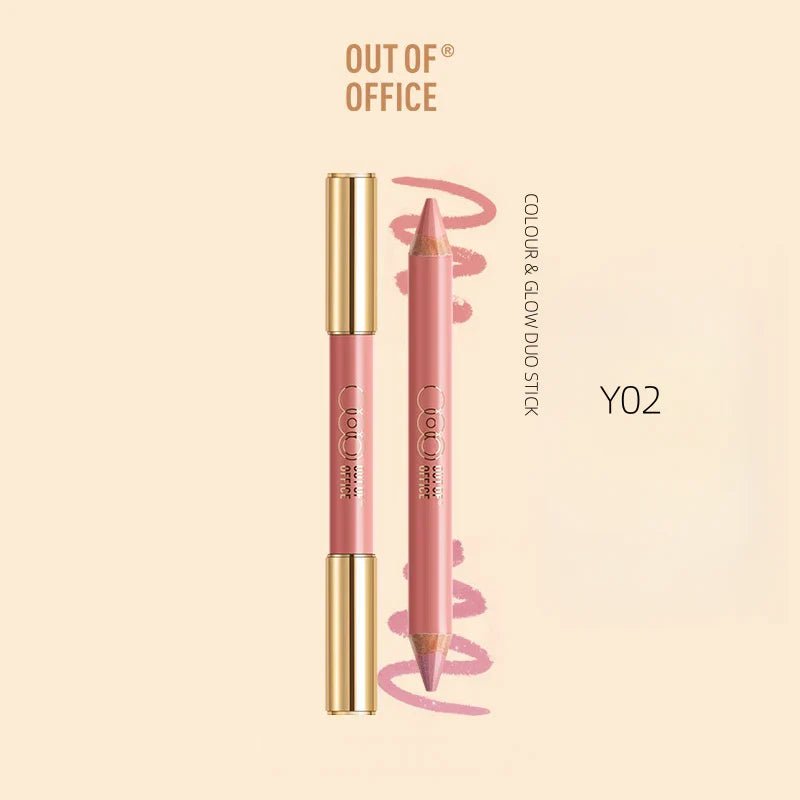 OUT OF OFFICE blush Lumeglow Duo Pencil (+sharpener） - RV Cosmetics