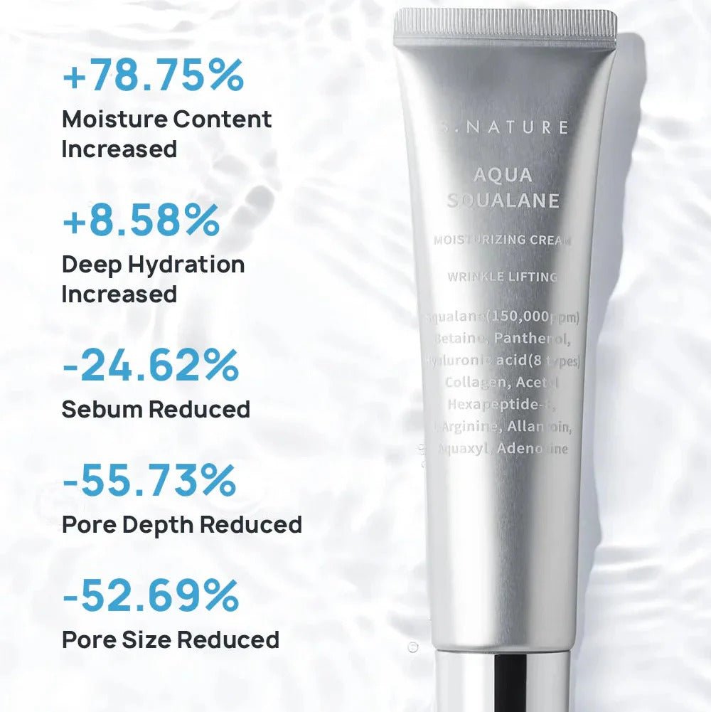 S.NATURE Aqua Squalane Moisturizing Cream 30ml – Lightweight Hydrating Face Cream - RV Cosmetics