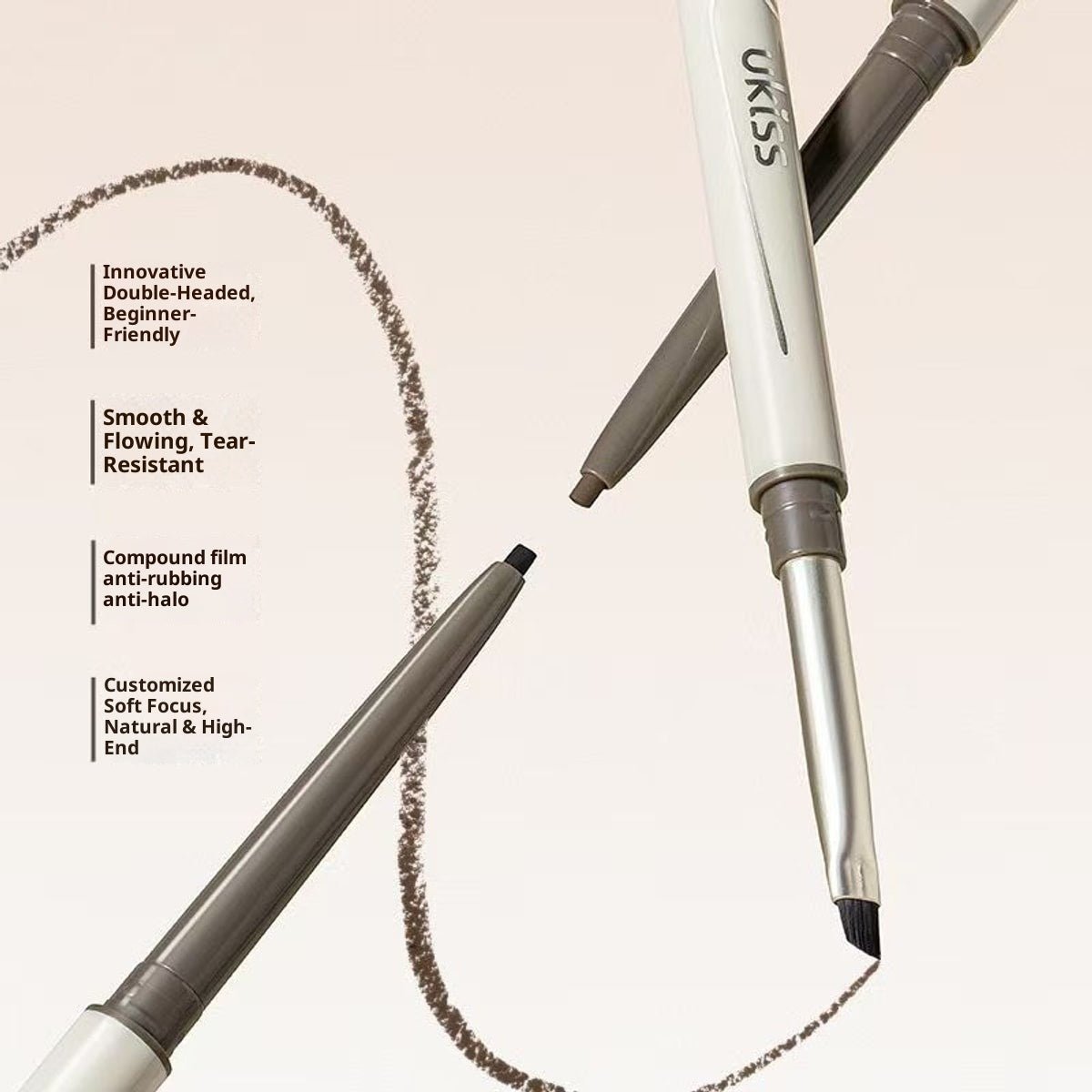 UKISS Dual-Ended Blade Brush waterproof pencil Eyeliner Gel Pen - RV Cosmetics