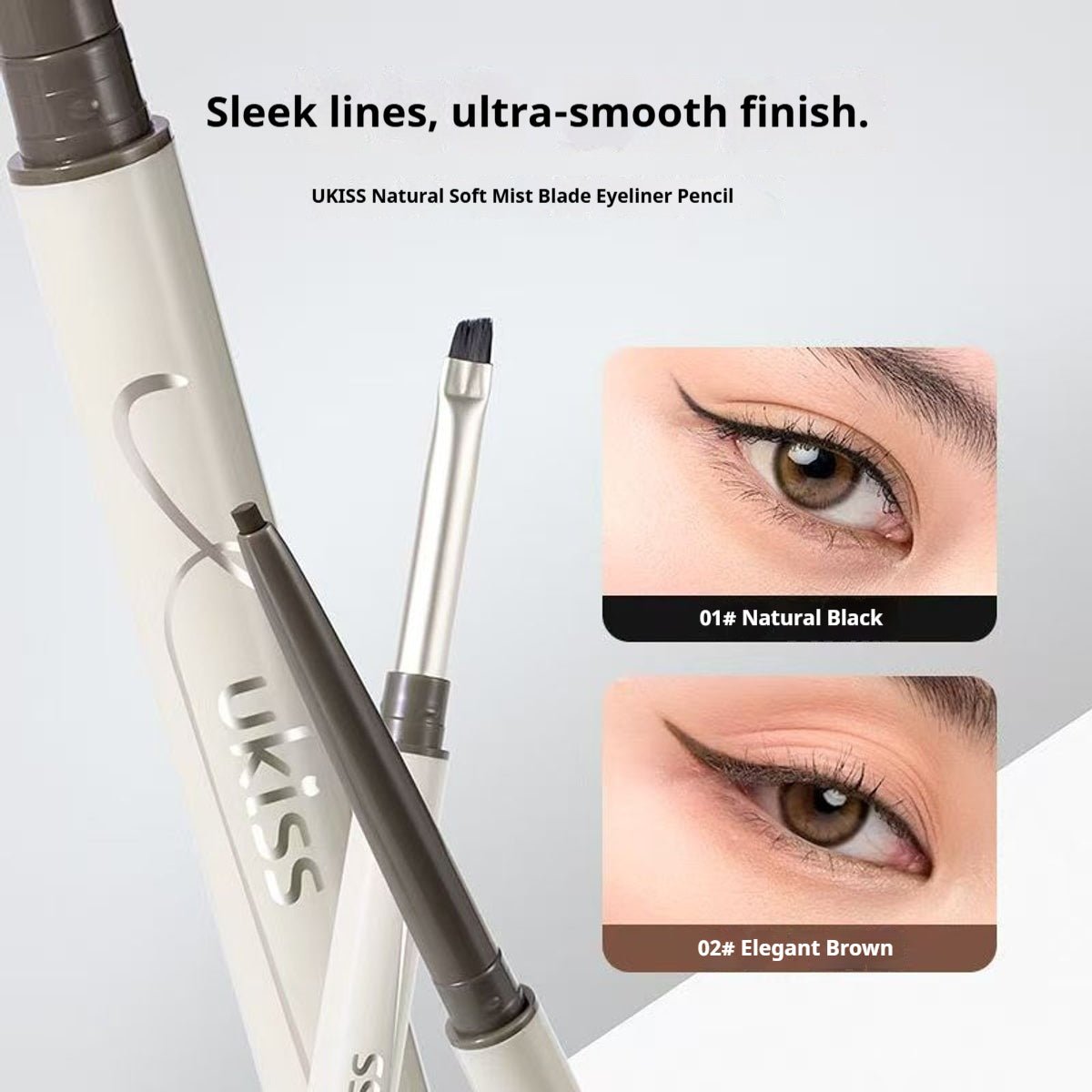 UKISS Dual-Ended Blade Brush waterproof pencil Eyeliner Gel Pen - RV Cosmetics