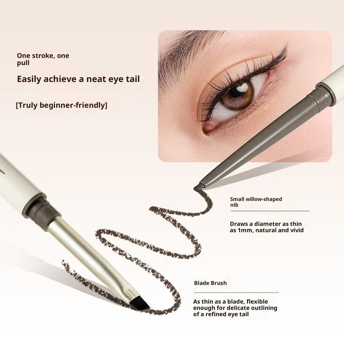 UKISS Dual-Ended Blade Brush waterproof pencil Eyeliner Gel Pen - RV Cosmetics
