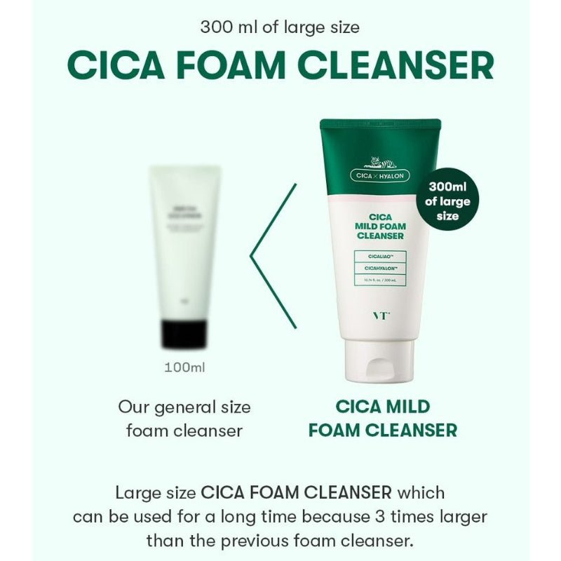 VT Cica Mild Foam Cleanser 300ml - RV Cosmetics