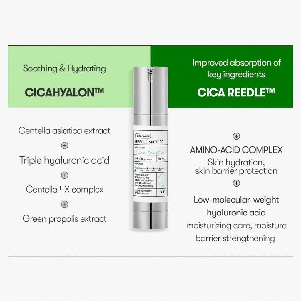 VT Reedle Shot 100 | Cica-Infused Deep Penetration Ampoule (50ml) - RV Cosmetics
